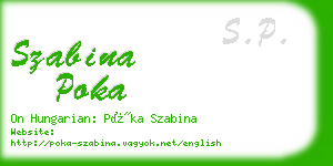 szabina poka business card